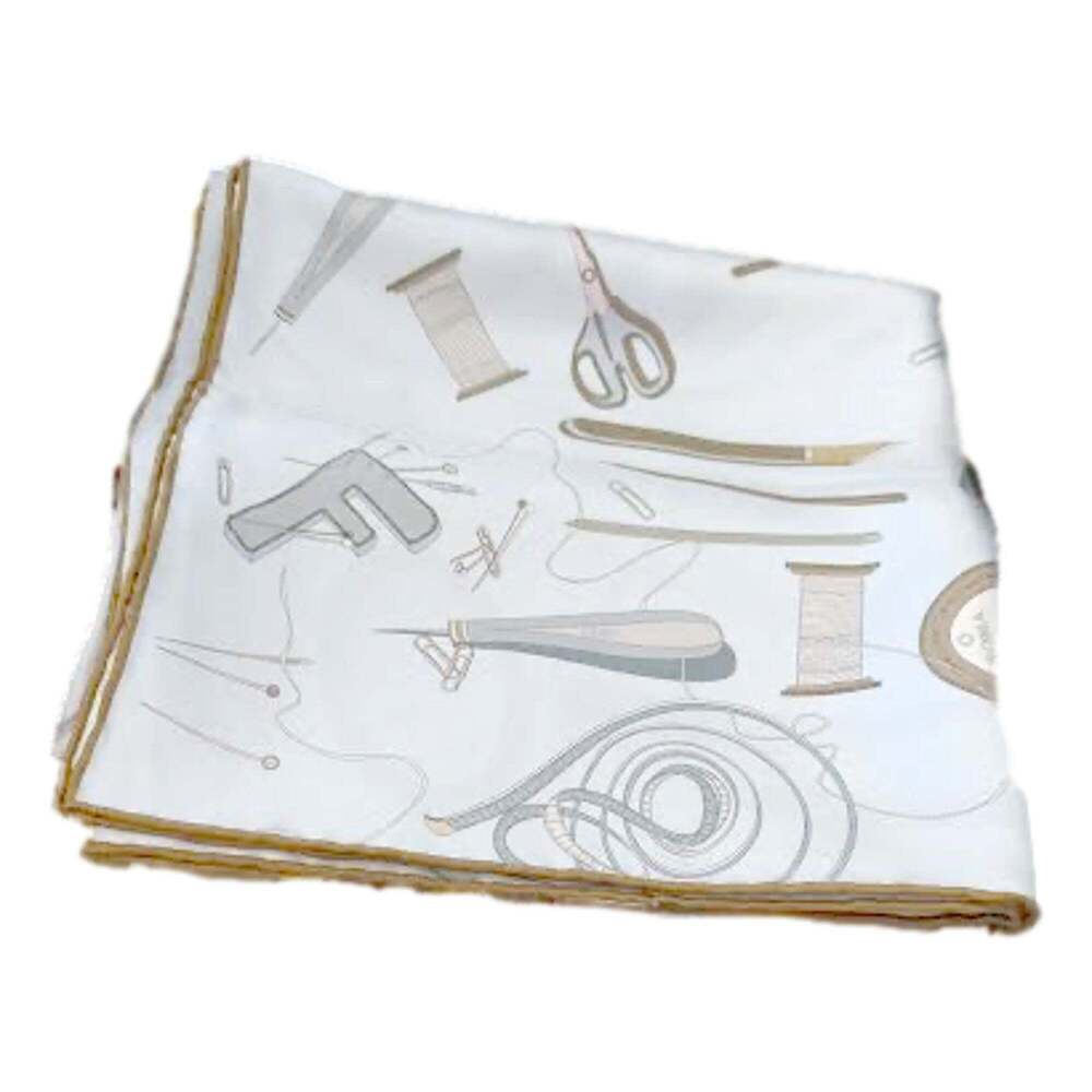 Fendi Multi-Color Graphic Print Silk Scarf Light